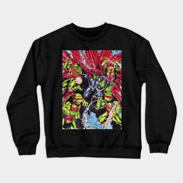 Spawn and TMNT Team-Up Crewneck Sweatshirt by ArtofBREED